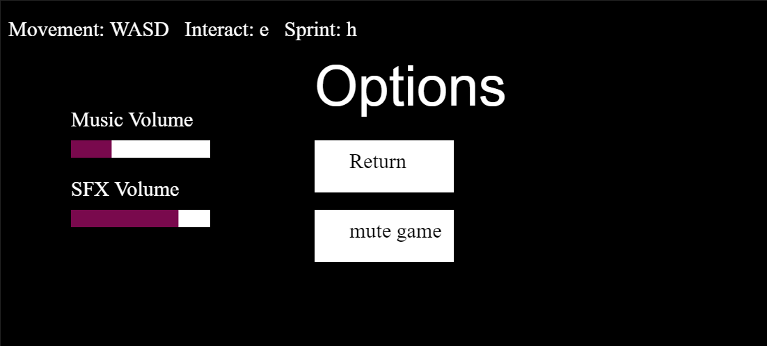 options screen